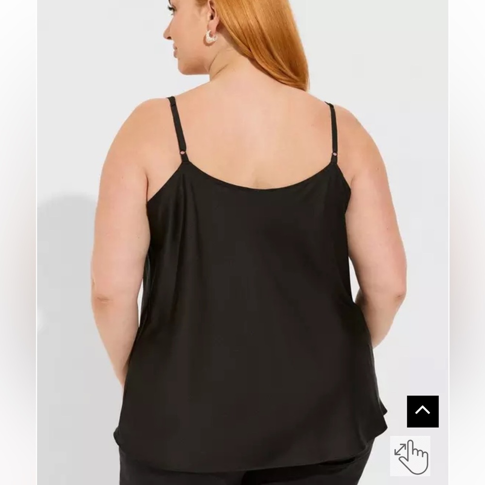 Torrid deep black Satin Cowl Neck Cami size 4X - Picture 2 of 8